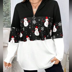 Snowman half zip top